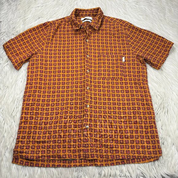 Urban Outfitters Other - Urban Outfitters Retro Floral Linen Blend Button Front Shirt